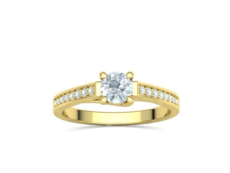Engagement Solitaire Trellis Ring Half Carat stone 3Dmodel 3D print model_23