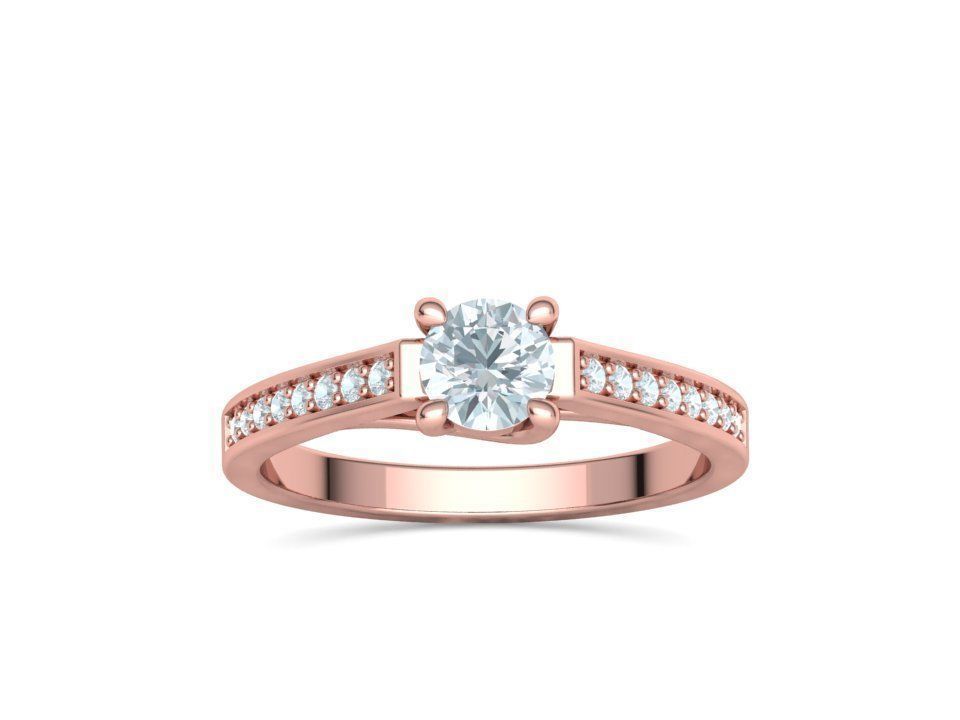 Engagement Solitaire Trellis Ring Half Carat stone 3Dmodel 3D print model_22