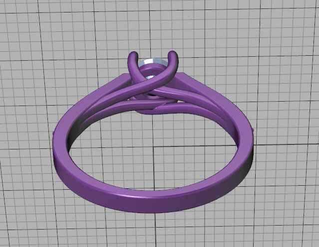 Engagement Solitaire Trellis Ring Half Carat stone 3Dmodel 3D print model_44