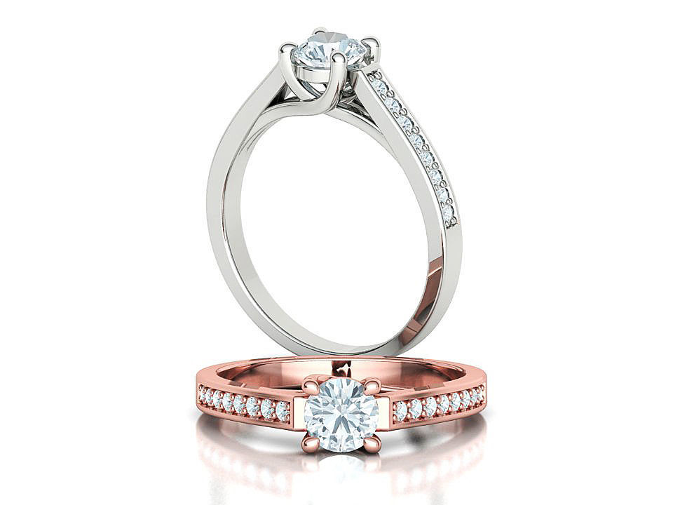 Engagement Solitaire Trellis Ring Half Carat stone 3Dmodel 3D print model_3