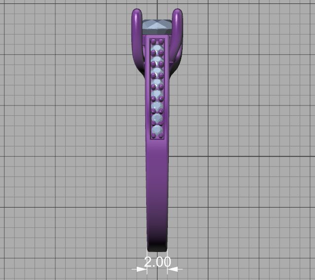 Engagement Solitaire Trellis Ring Half Carat stone 3Dmodel 3D print model_42