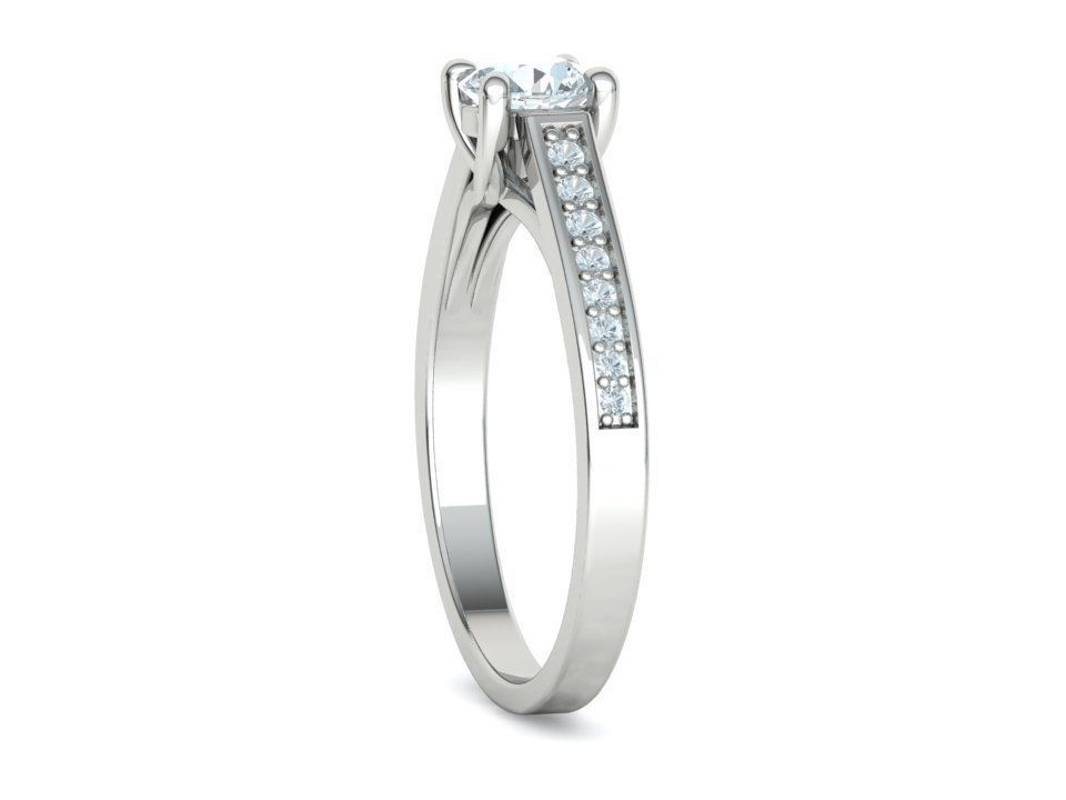 Engagement Solitaire Trellis Ring Half Carat stone 3Dmodel 3D print model_27