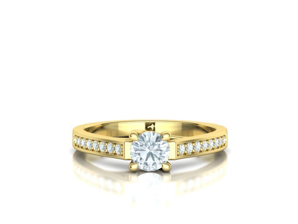 Engagement Solitaire Trellis Ring Half Carat stone 3Dmodel 3D print model_32