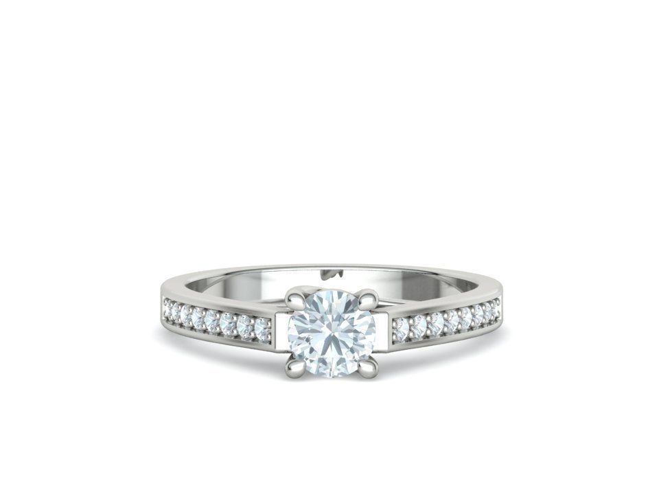 Engagement Solitaire Trellis Ring Half Carat stone 3Dmodel 3D print model_12