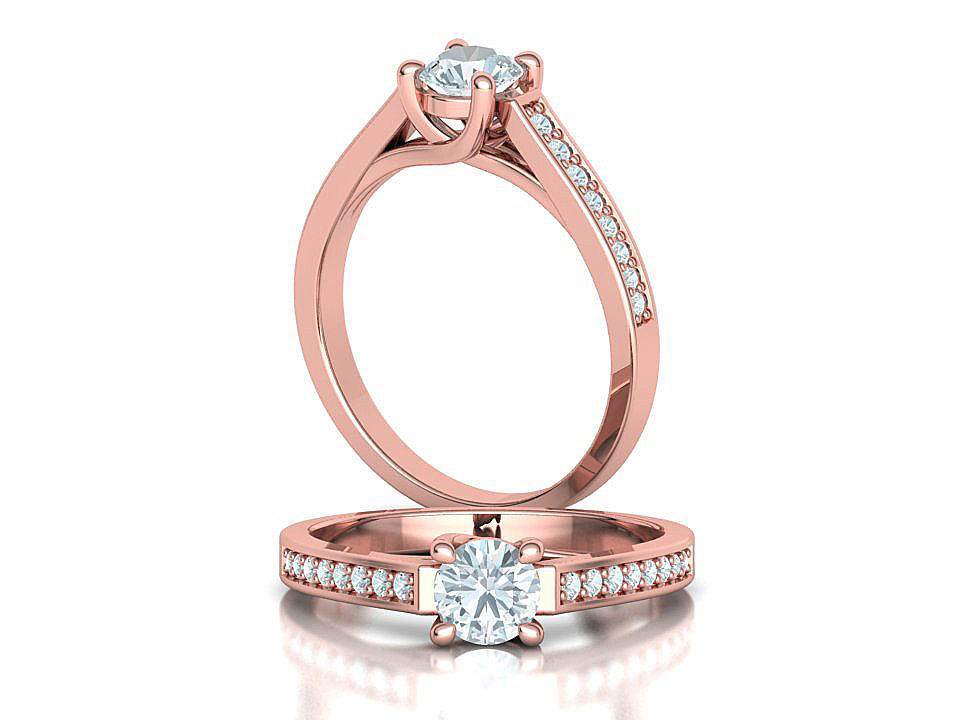 Engagement Solitaire Trellis Ring Half Carat stone 3Dmodel 3D print model_4