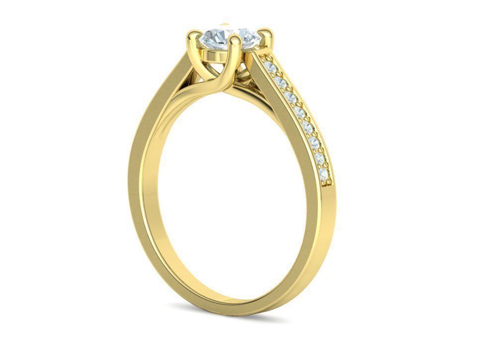 Engagement Solitaire Trellis Ring Half Carat stone 3Dmodel 3D print model_20