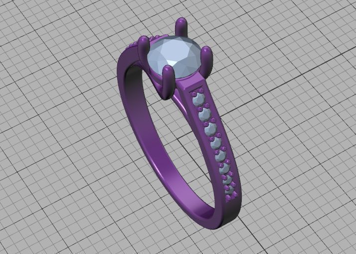 Engagement Solitaire Trellis Ring Half Carat stone 3Dmodel 3D print model_40