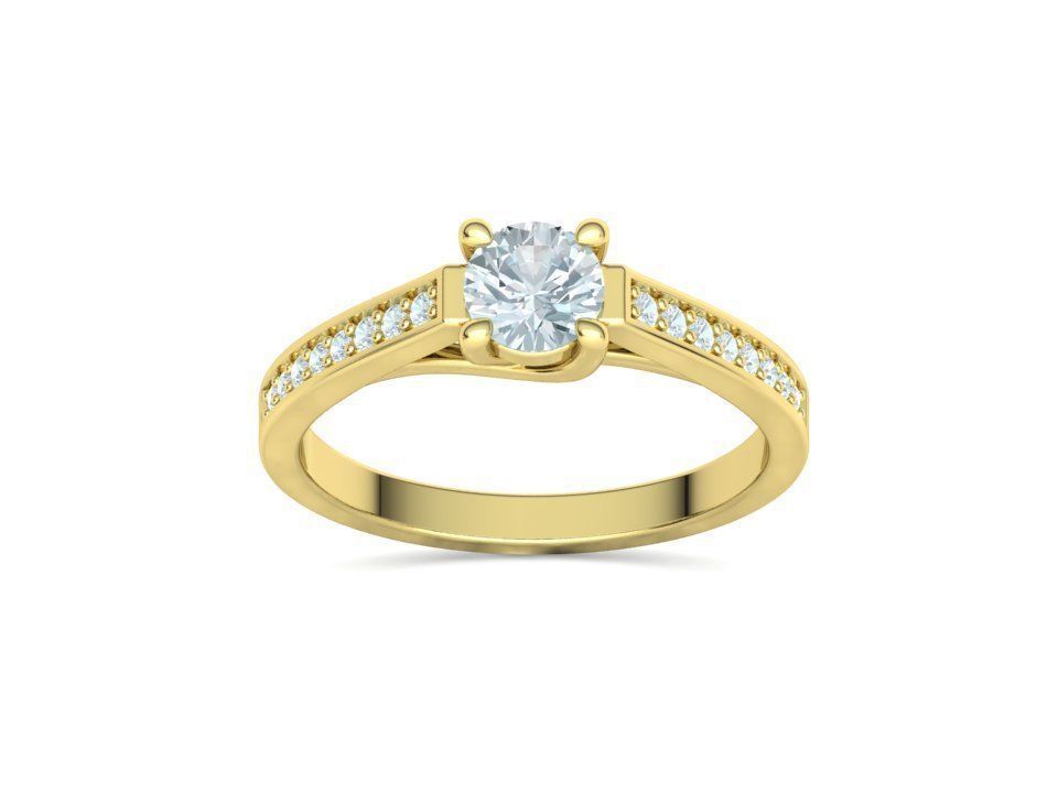 Engagement Solitaire Trellis Ring Half Carat stone 3Dmodel 3D print model_14