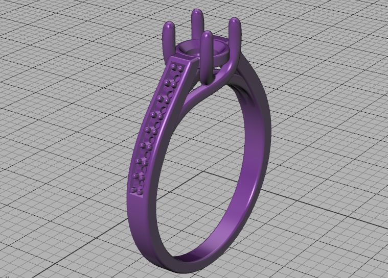 Engagement Solitaire Trellis Ring Half Carat stone 3Dmodel 3D print model_39