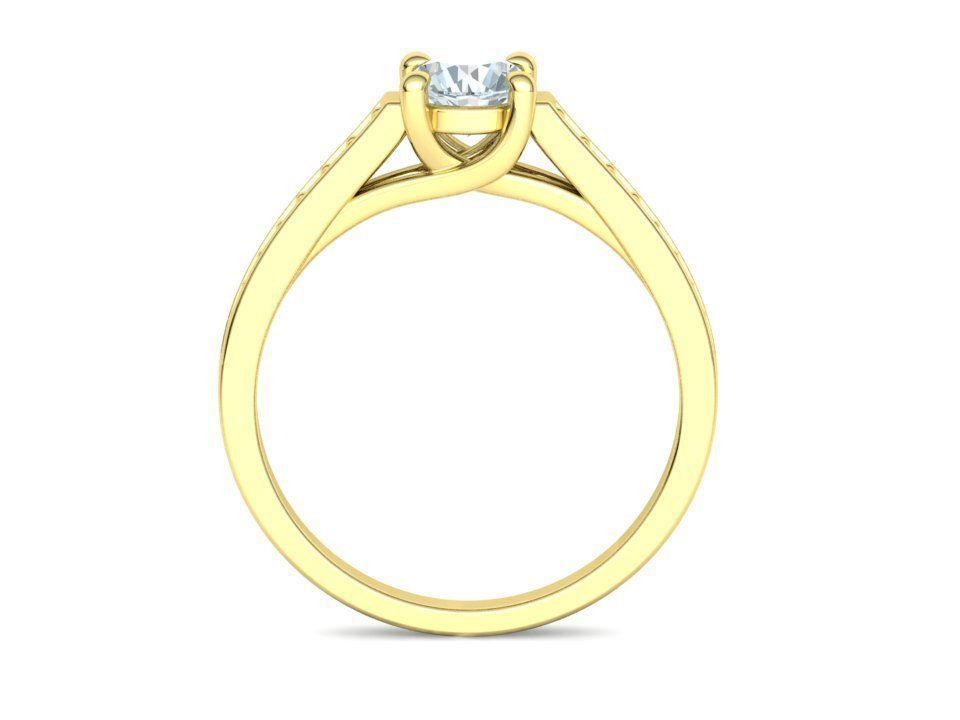 Engagement Solitaire Trellis Ring Half Carat stone 3Dmodel 3D print model_17