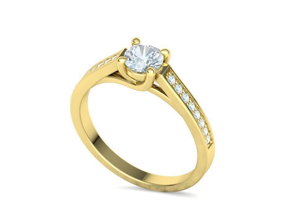 Engagement Solitaire Trellis Ring Half Carat stone 3Dmodel 3D print model_29