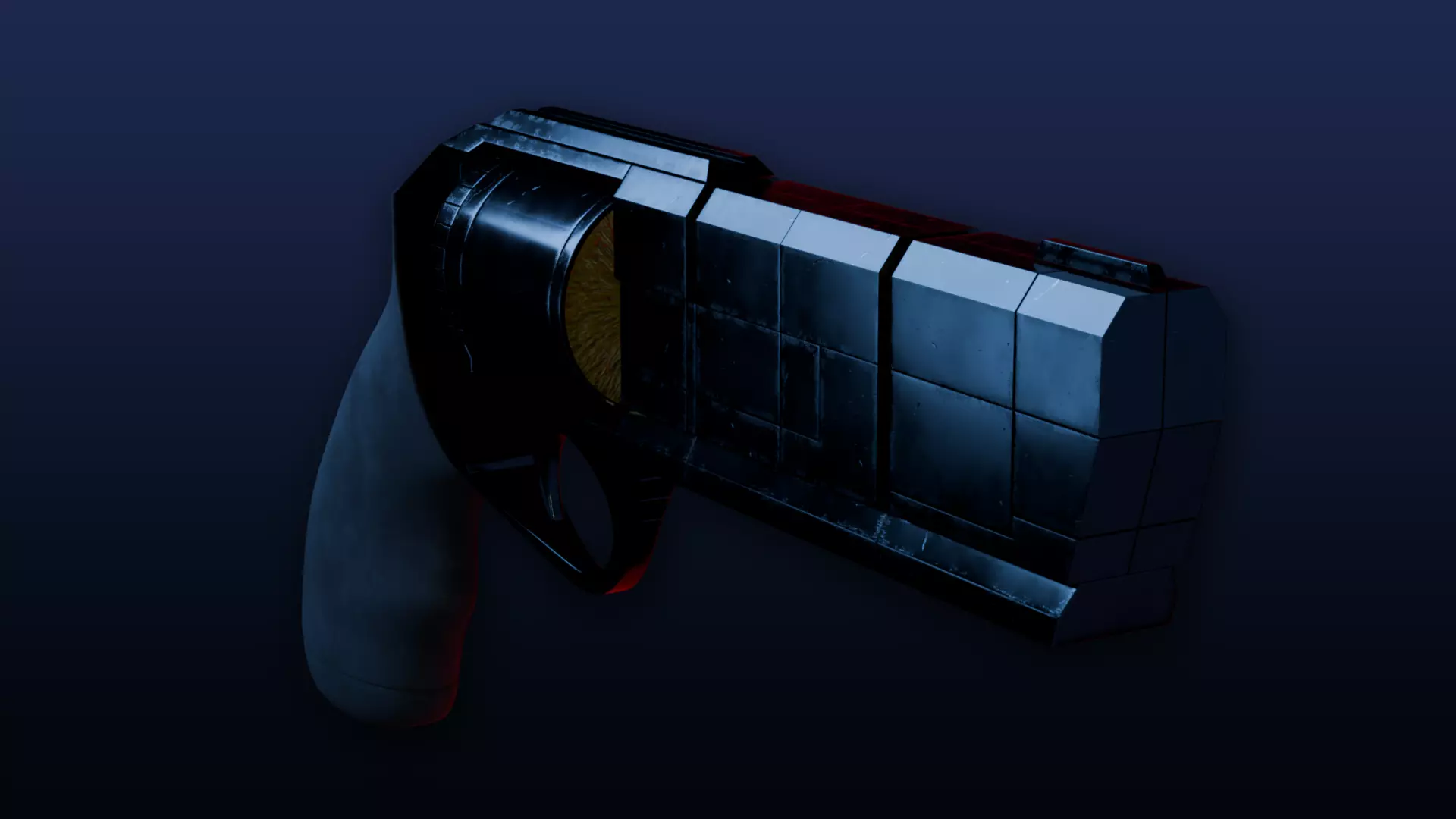 Service Weapon Control Grip Animated High Poly Revolver 3D model_0