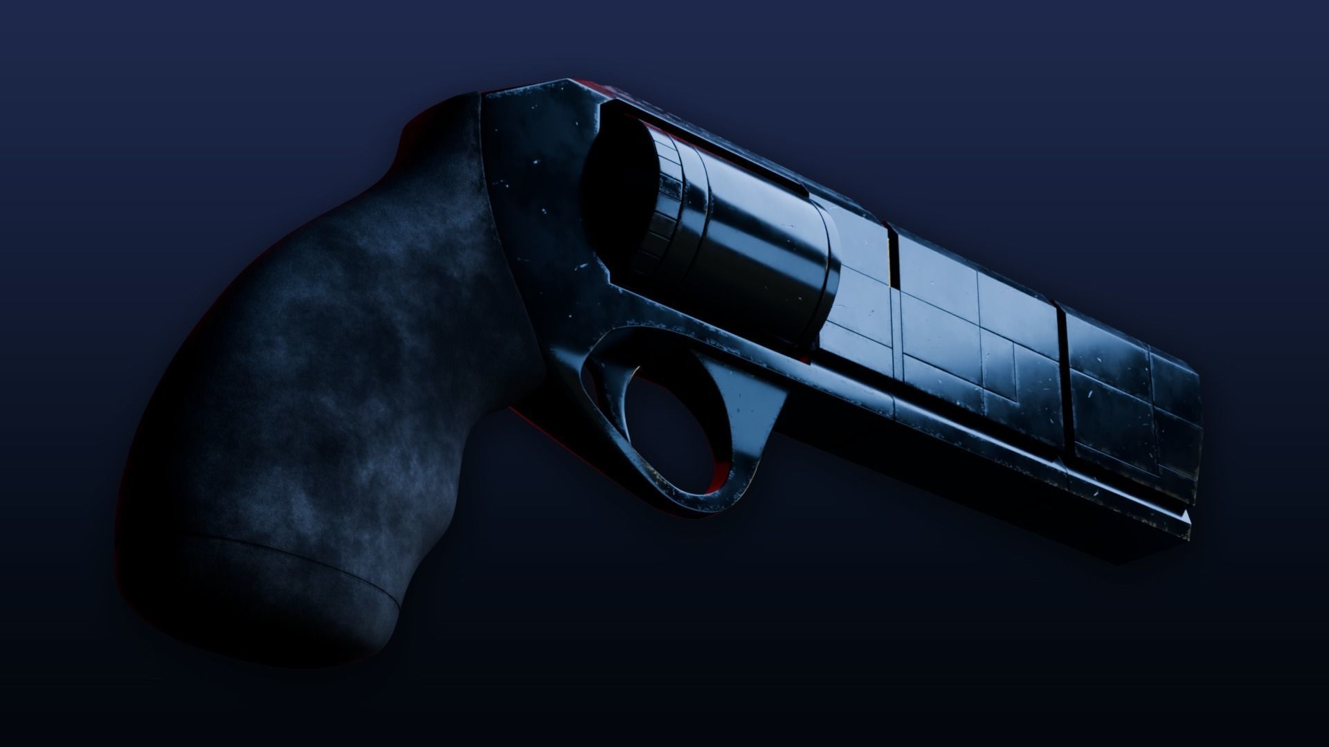 Service Weapon Control Grip Animated High Poly Revolver 3D model_5