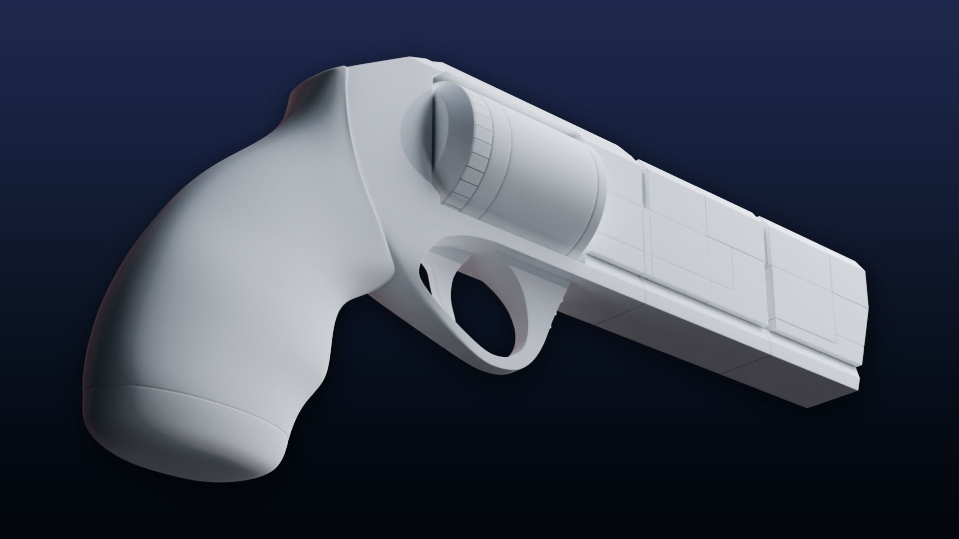 Service Weapon Control Grip Animated High Poly Revolver 3D model_7