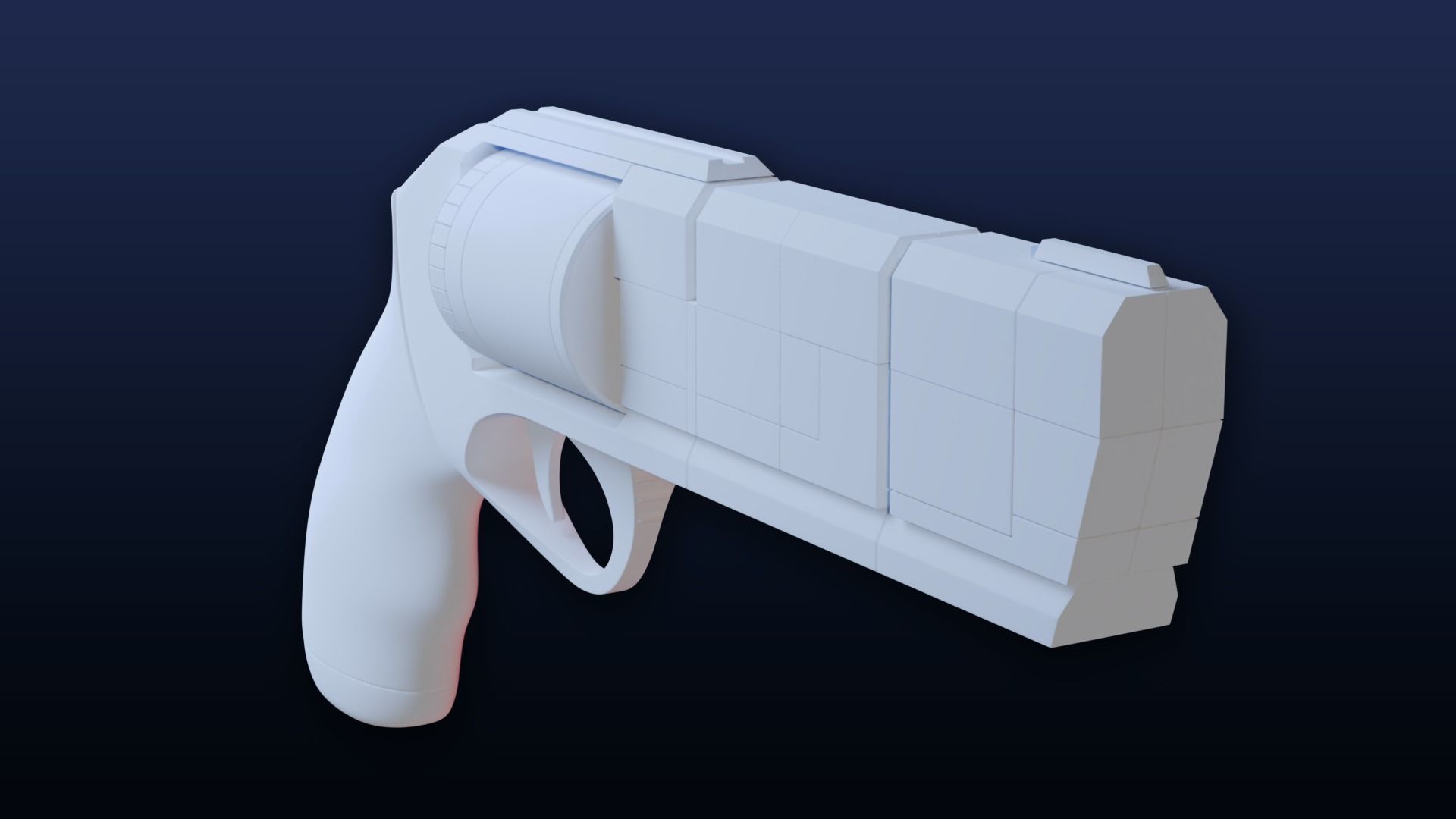 Service Weapon Control Grip Animated High Poly Revolver 3D model_6