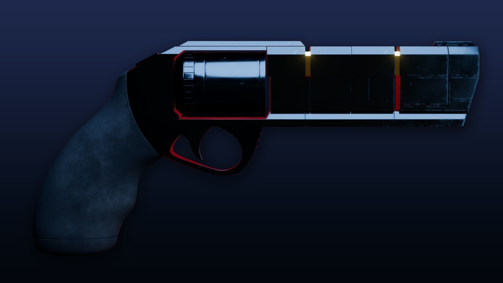 Service Weapon Control Grip Animated High Poly Revolver 3D model_3