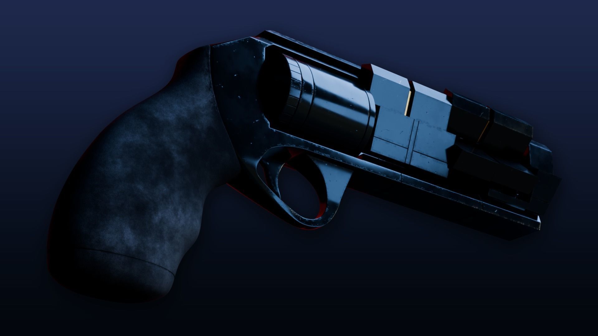 Service Weapon Control Grip Animated High Poly Revolver 3D model_4