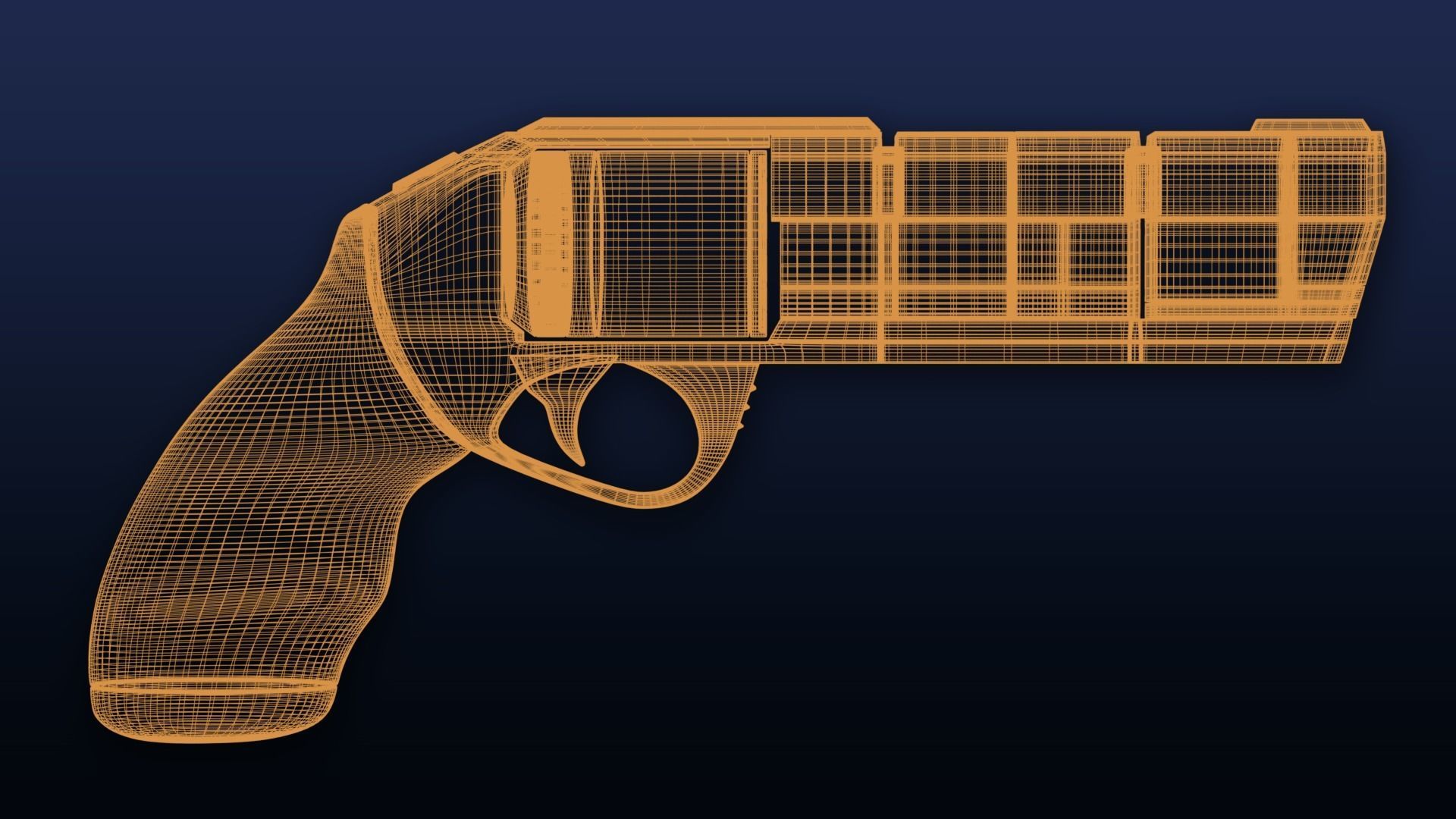 Service Weapon Control Grip Animated High Poly Revolver 3D model_8