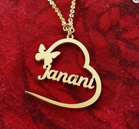 Name Necklace with Little Butterfly 3D print model