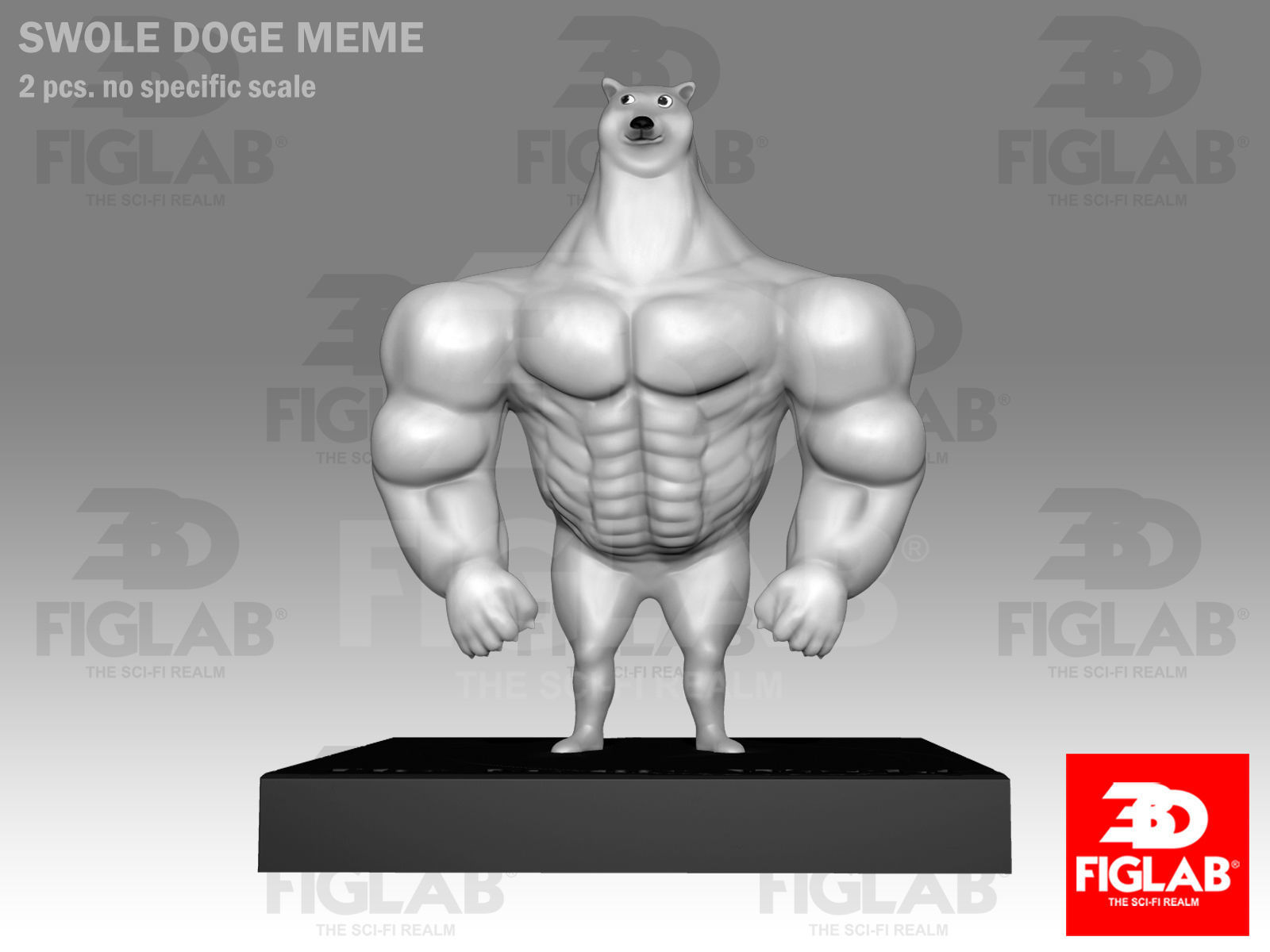 SWOLE DOGE MEME 3D model_1