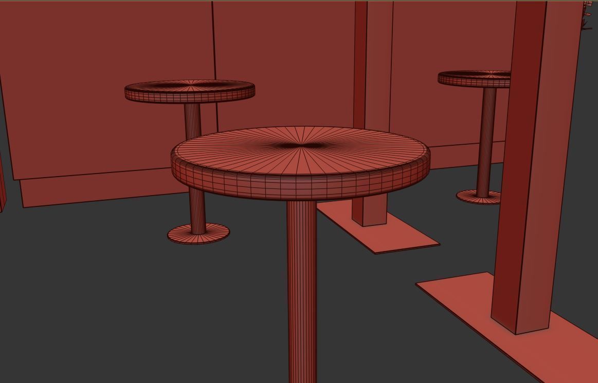 Cafe set 3D model_11
