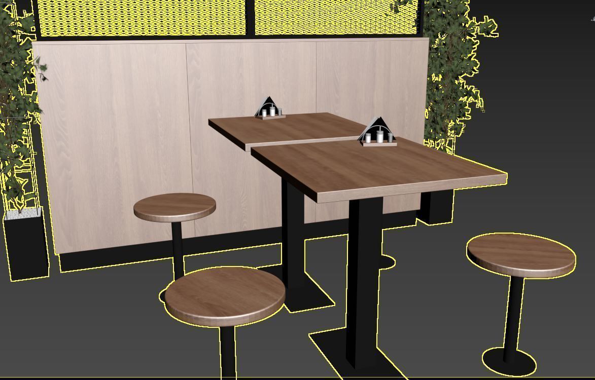 Cafe set 3D model_15
