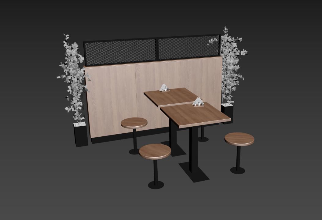 Cafe set 3D model_7