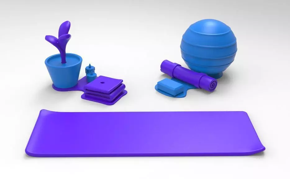 Miniature yoga items 3D print model