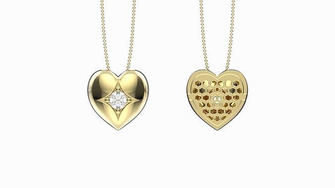 Heart pendant 2023-002 3D print model