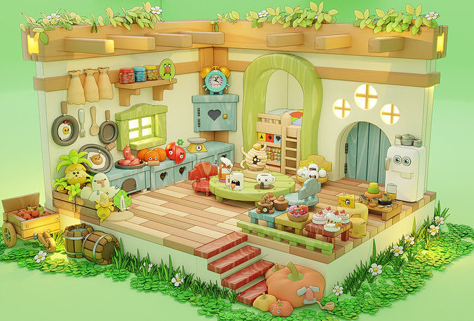 talking room Low-poly 3D model