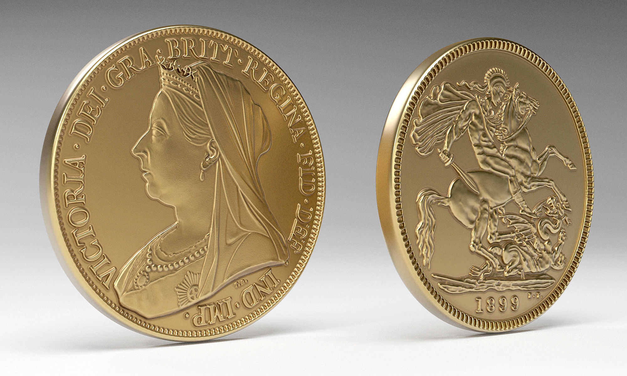 3D model Victoria Gold Sovereign Coin VR / AR / low-poly | CGTrader