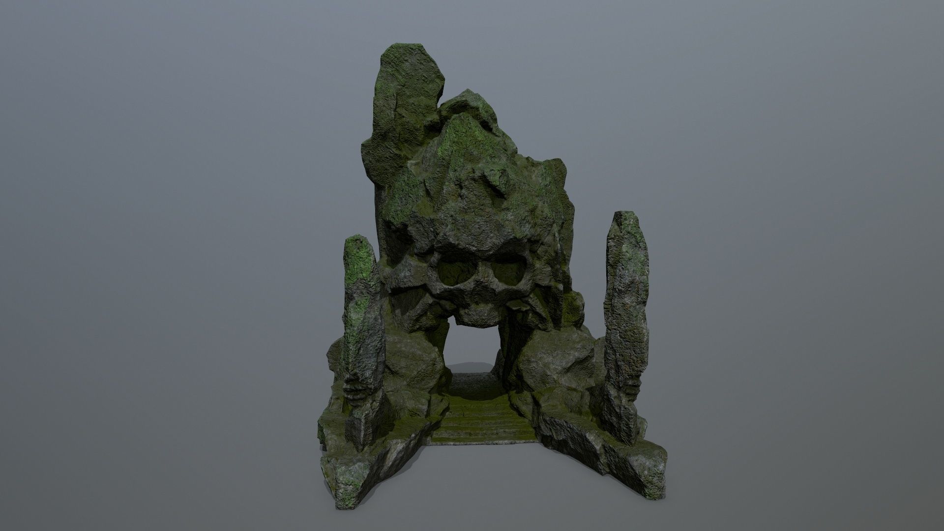 skull gate Low-poly 3D model_9