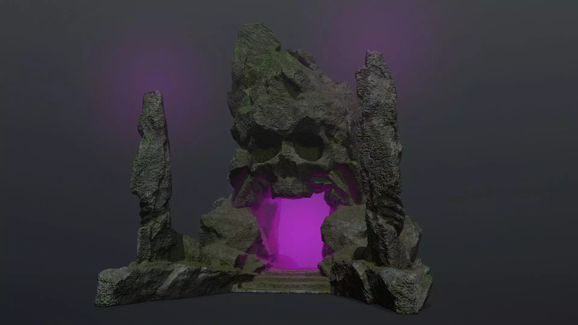 skull gate Low-poly 3D model_0