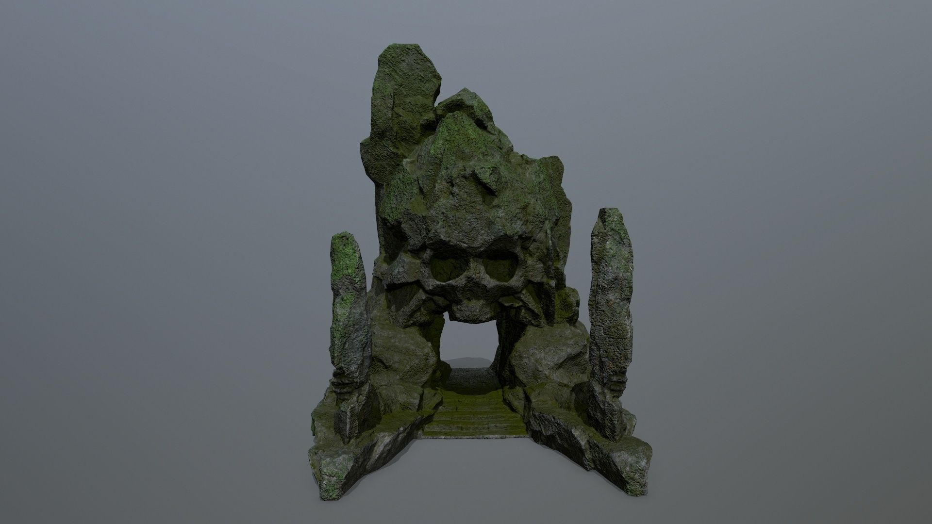 skull gate Low-poly 3D model_1