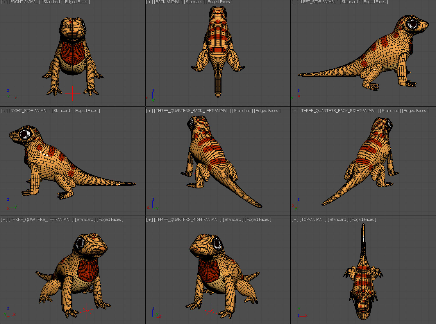 Dinosaurs Gecko 3d model ready to use Low-poly 3D model_4