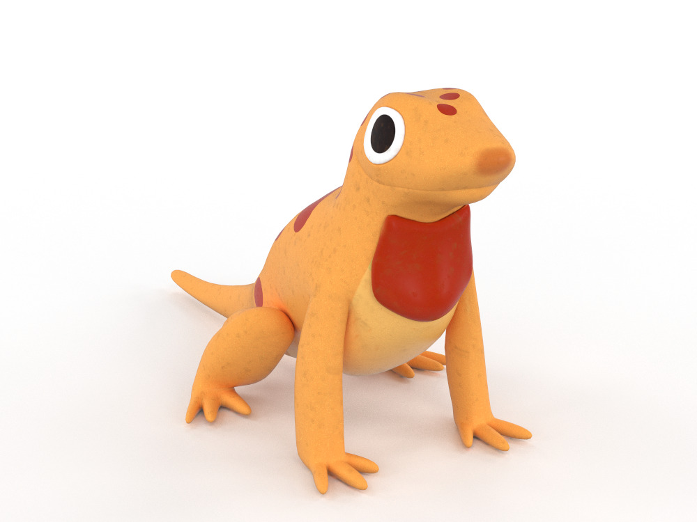 Dinosaurs Gecko 3d model ready to use Low-poly 3D model_1