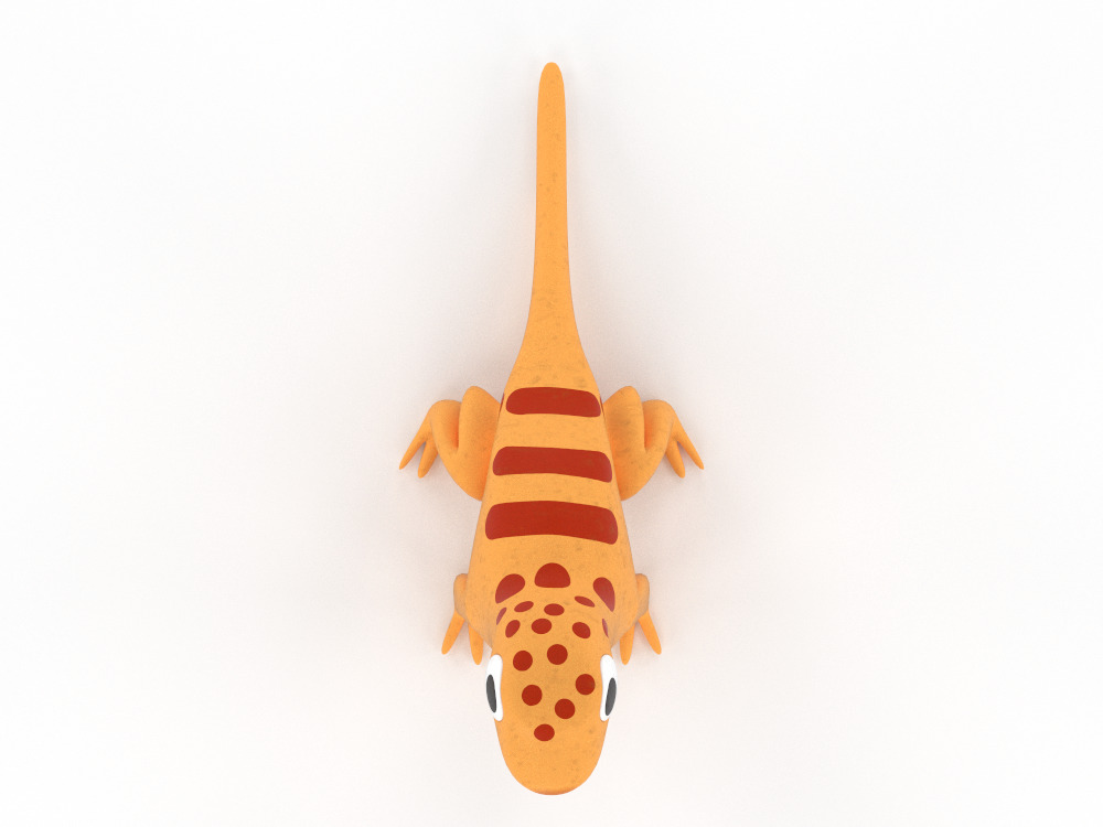 Dinosaurs Gecko 3d model ready to use Low-poly 3D model_3