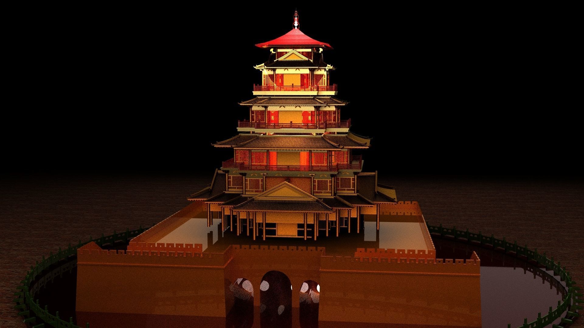 Chinese ancient house  3D model_1