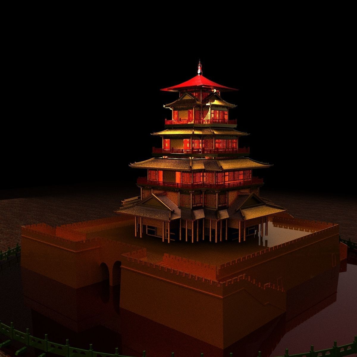 Chinese ancient house  3D model_5