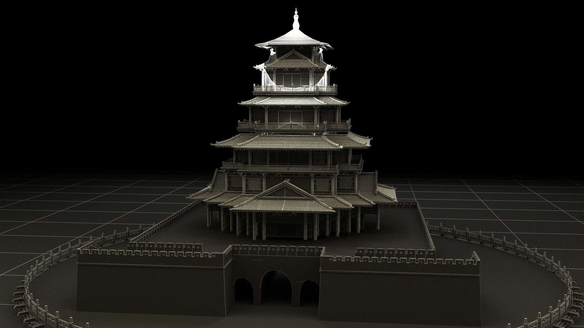 Chinese ancient house  3D model_6