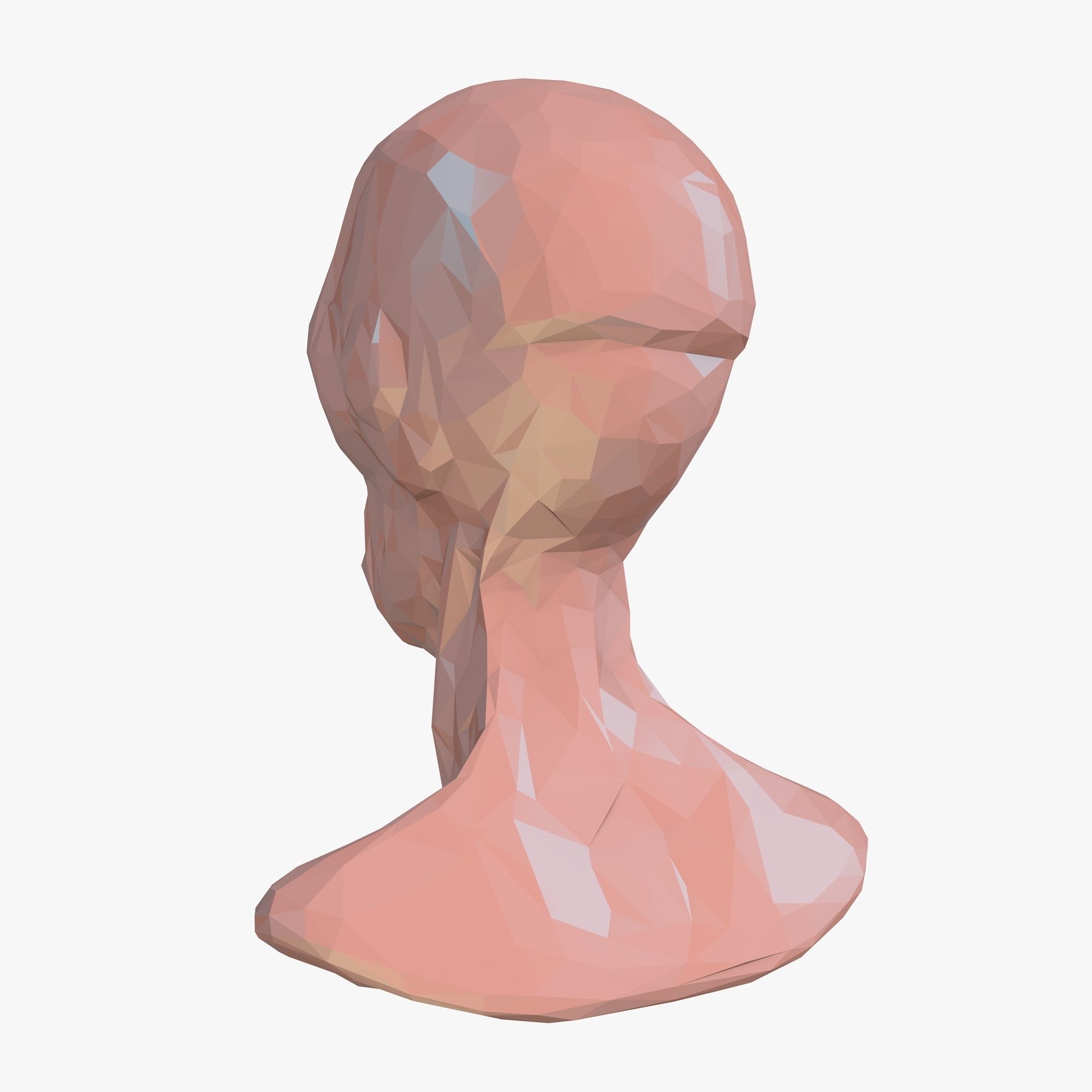 Alien Head Low Poly Low-poly 3D model_3
