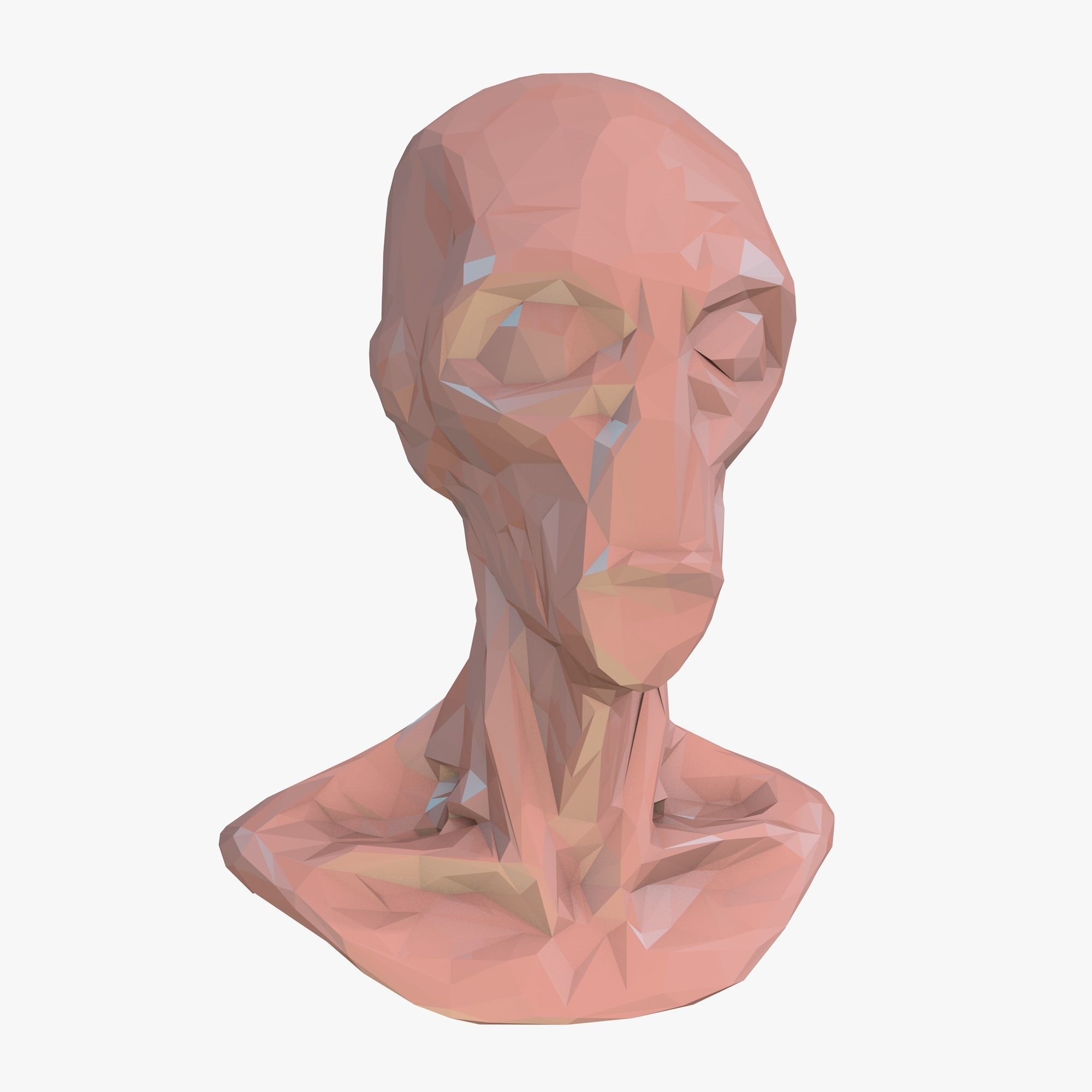 Alien Head Low Poly Low-poly 3D model_1