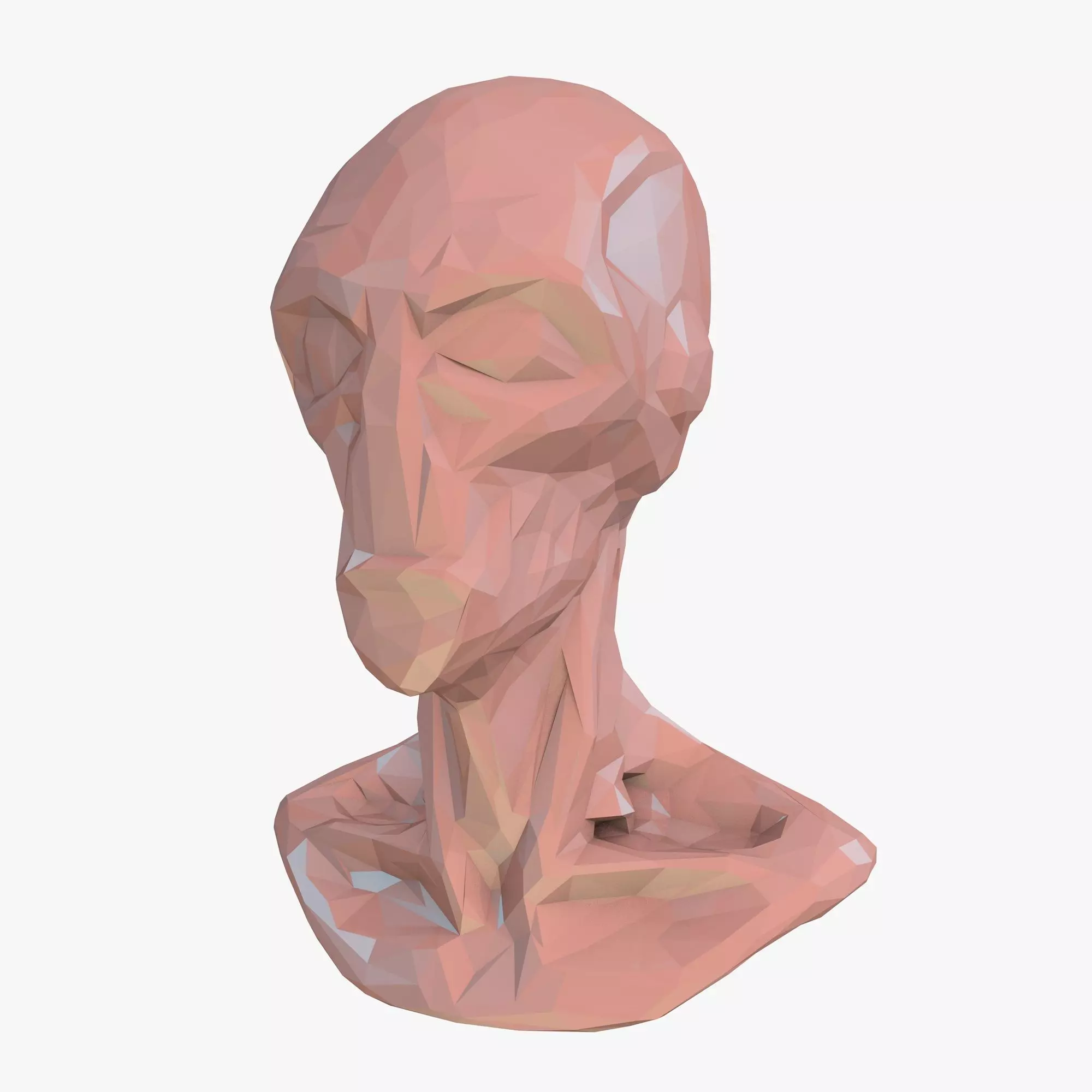 Alien Head Low Poly Low-poly 3D model_0