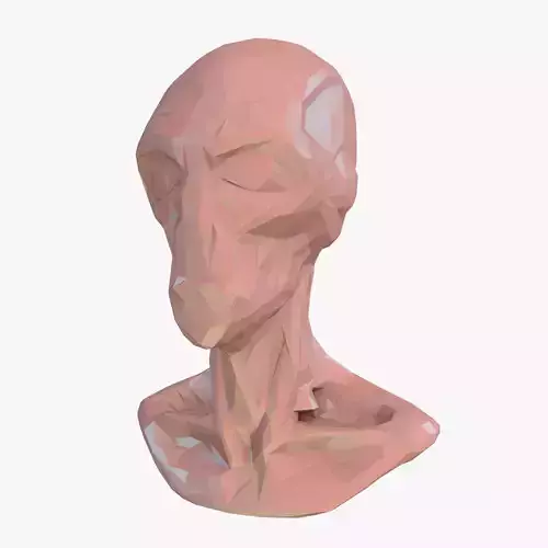 Alien Head Low Poly Low-poly 3D model