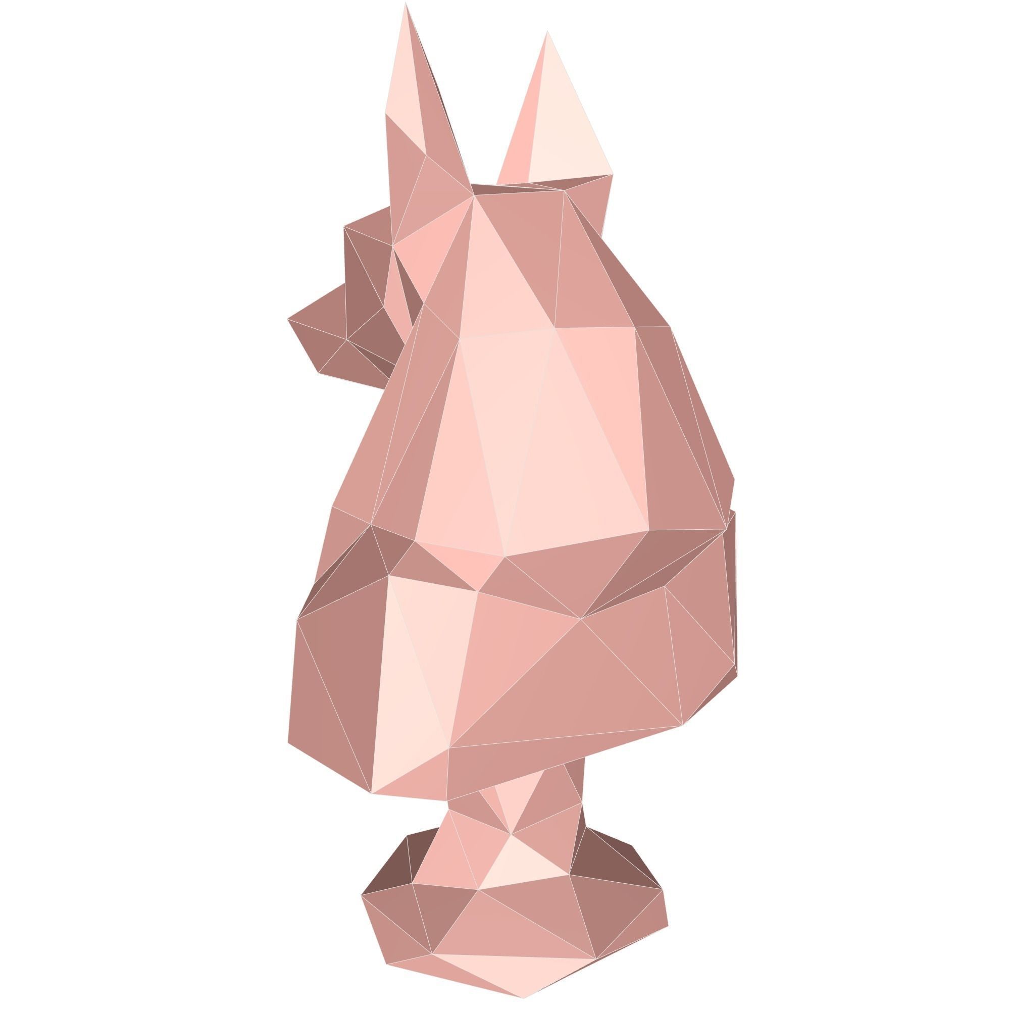 Anubis Bust Low Poly Low-poly 3D model_2