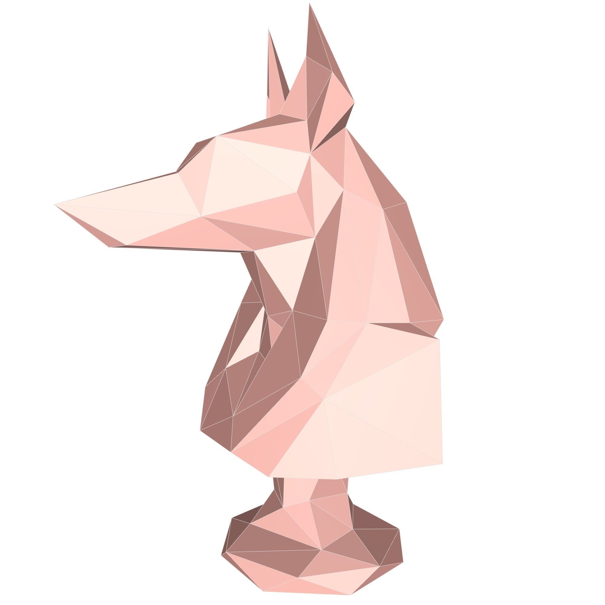 Anubis Bust Low Poly Low-poly 3D model_1