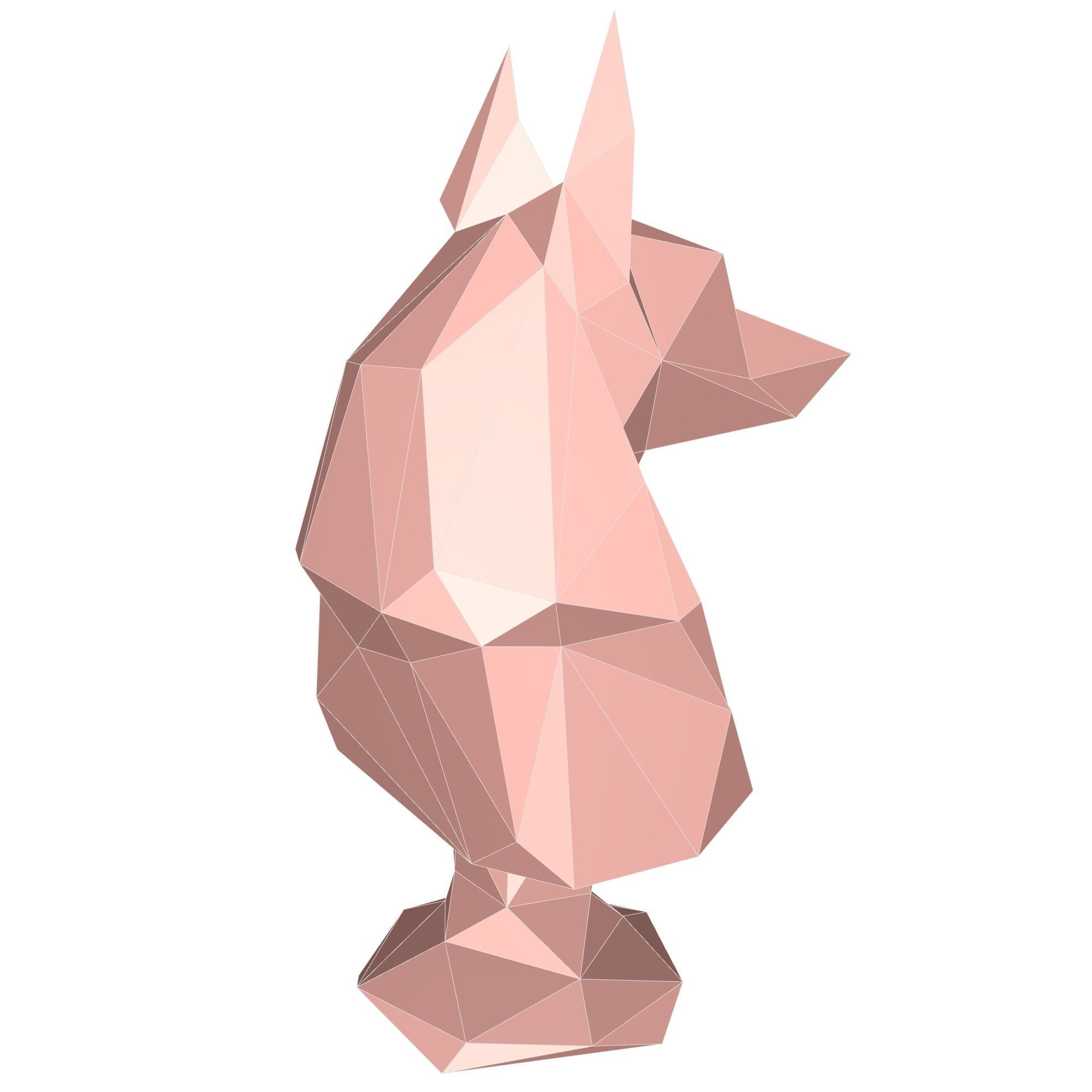 Anubis Bust Low Poly Low-poly 3D model_4