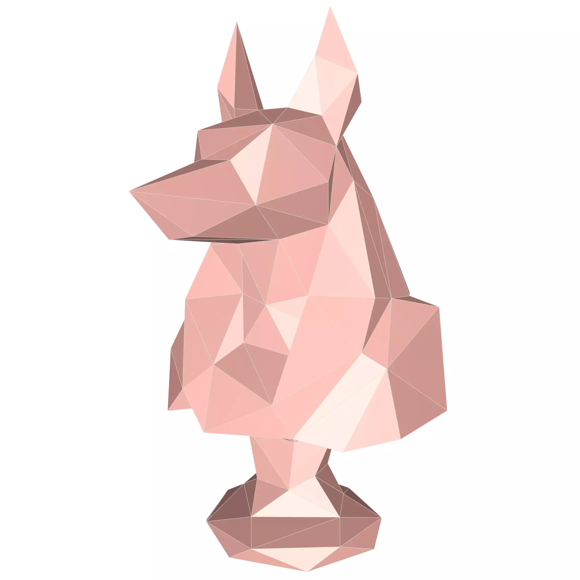 Anubis Bust Low Poly Low-poly 3D model_0