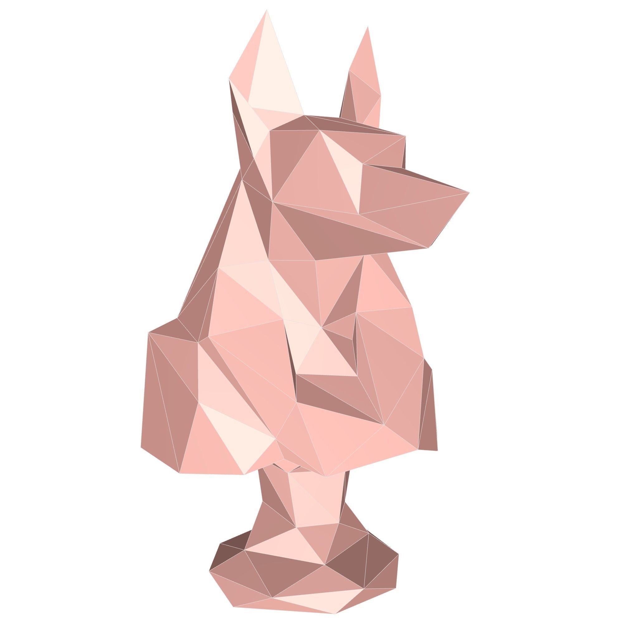 Anubis Bust Low Poly Low-poly 3D model_6