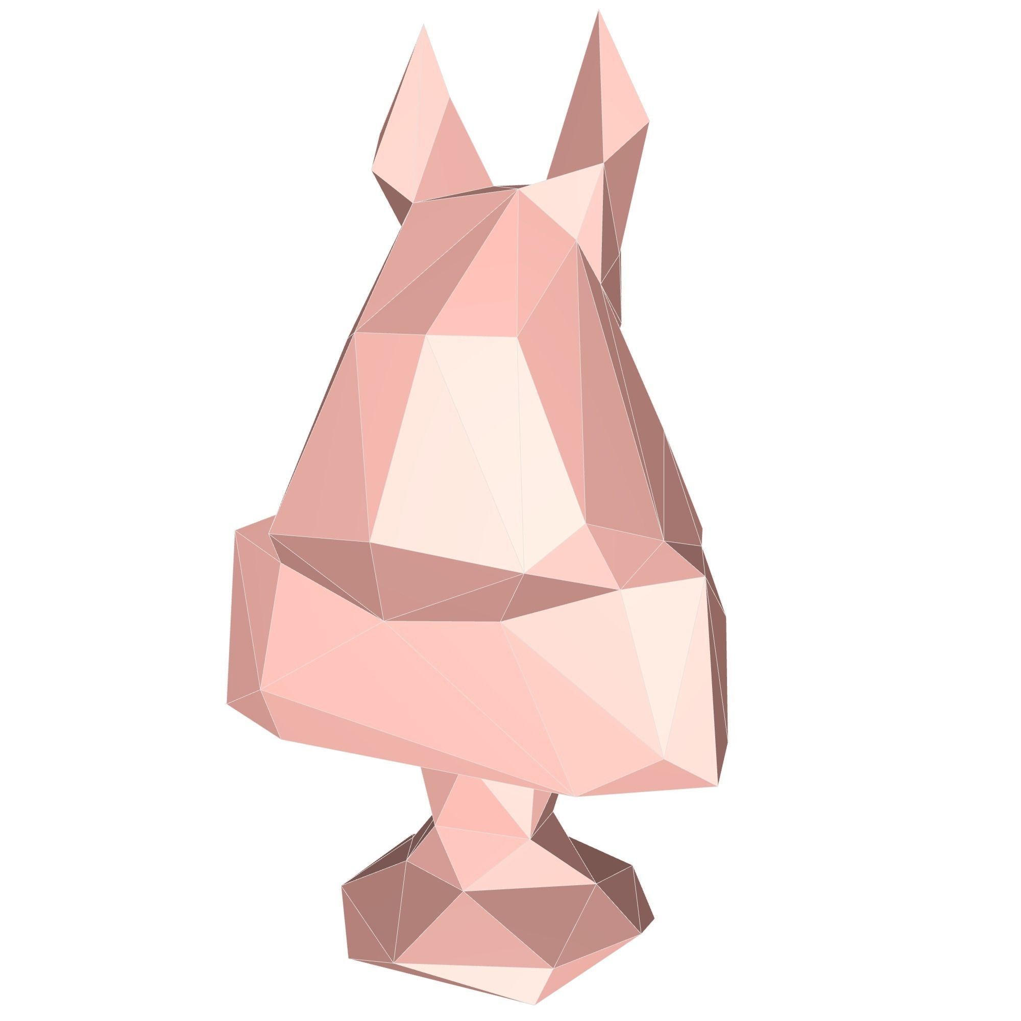 Anubis Bust Low Poly Low-poly 3D model_3